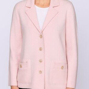 STEPHANIE PHILLIPS Lazy Luxury 100% Merino Wool Soft Pink Boxy‎ Cardigan sz 8